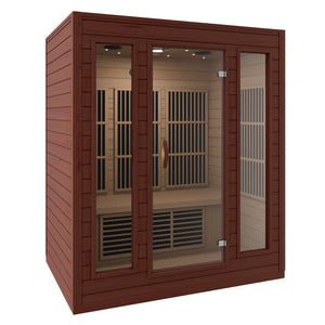 Curacao 3-Person Carbon FAR Infrared Hemlock Wooden Indoor Home Sauna Room with LED Touch Control Panel