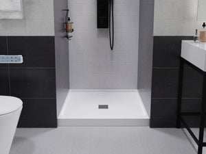 Alexander Base Series 36 in. L x 36 in. W Alcove Shower Shower Pan Base with Center Drain in Glossy White Marine Acrylic