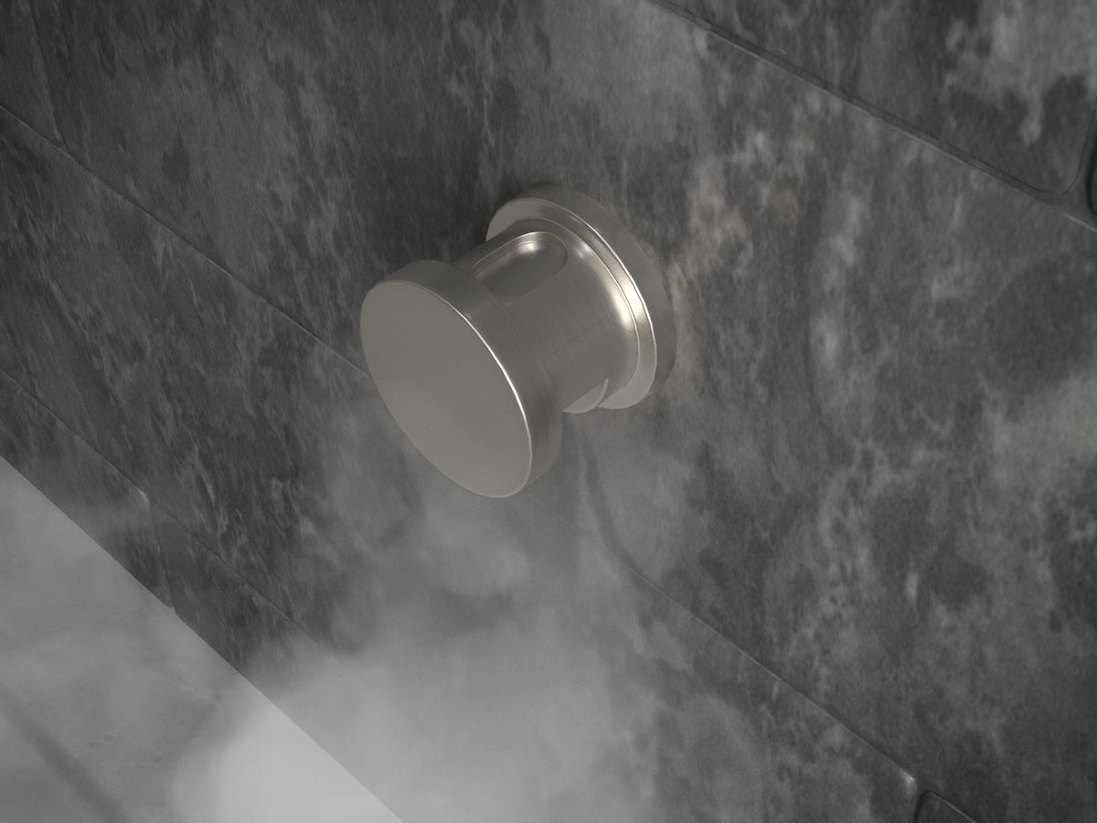 Steam Bath Generator 2 in. W Steam Head with Essential Oils Aromatherapy Scent Reservoir Channel in Brushed Nickel