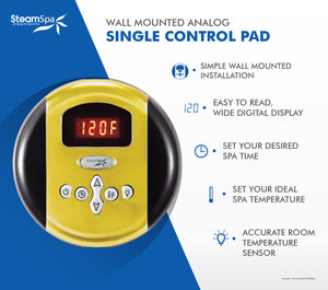 SteamSpa Oasis Control Kit in Polished Gold