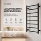 Note Series 6-Bar Stainless Steel Wall Mounted Towel Warmer in Matte Black