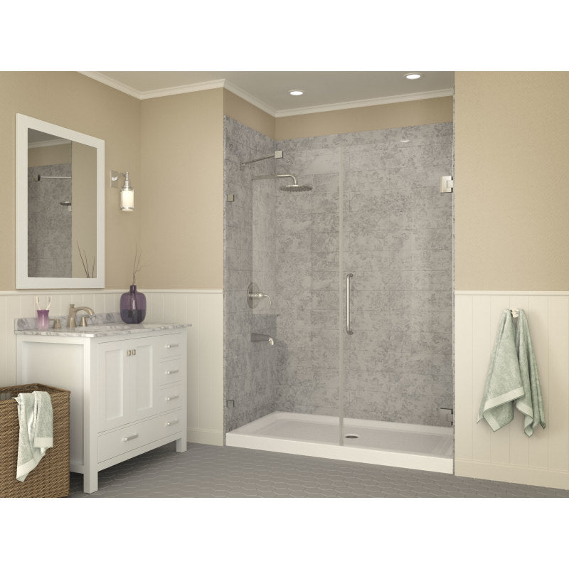 SB-AZ03CD - ANZZI Tiers Base Series 32 in. L x 60 in. W Alcove Shower Shower Pan Base with Center Drain in Glossy White Marine Acrylic